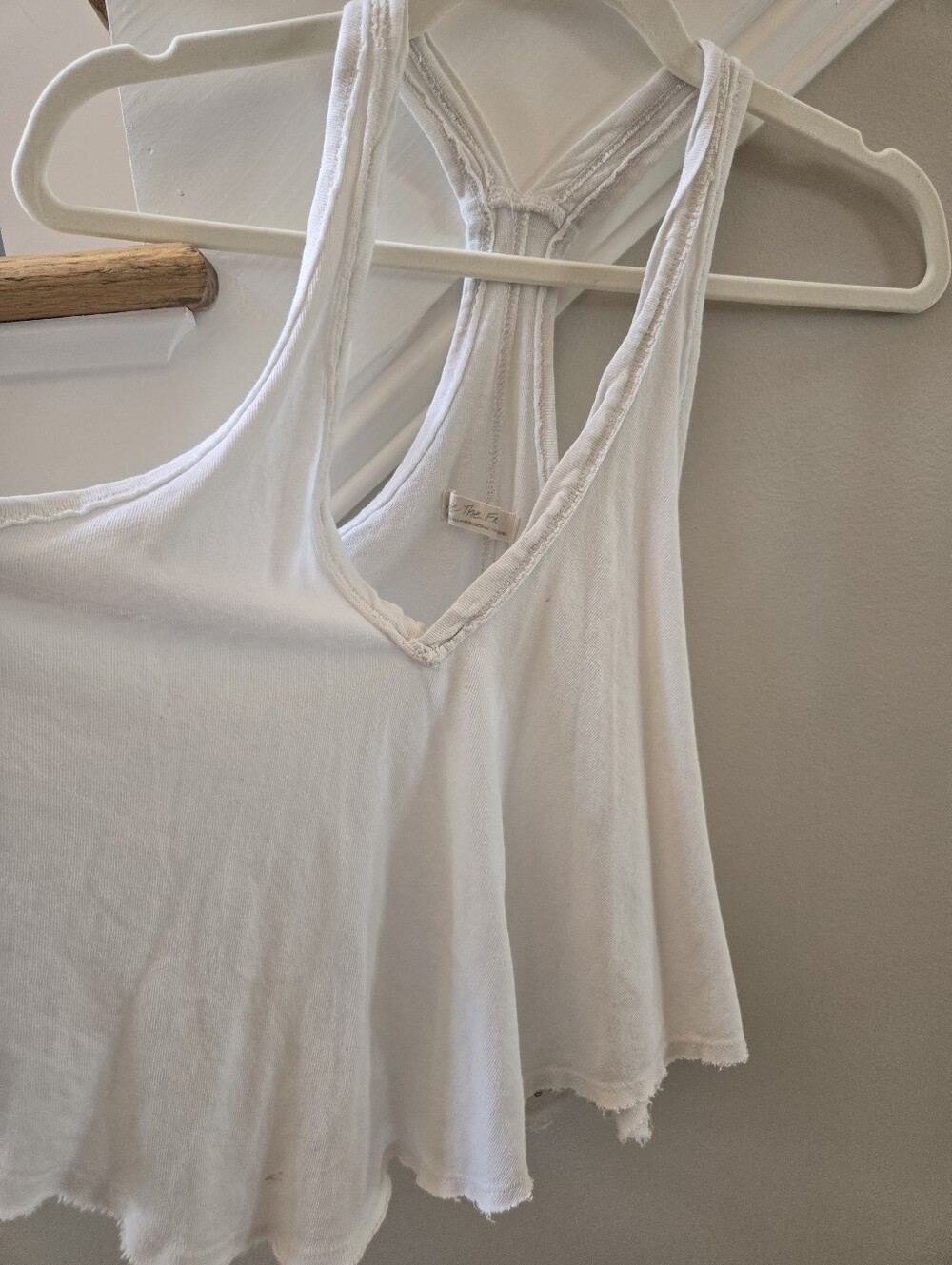 Free People White Racerback Flared Tank